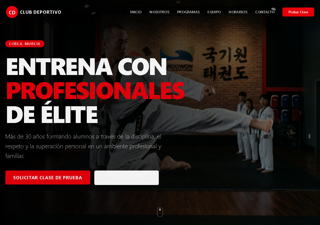 Diseño web de ejemplo para box de crossfit y entrenamiento funcional