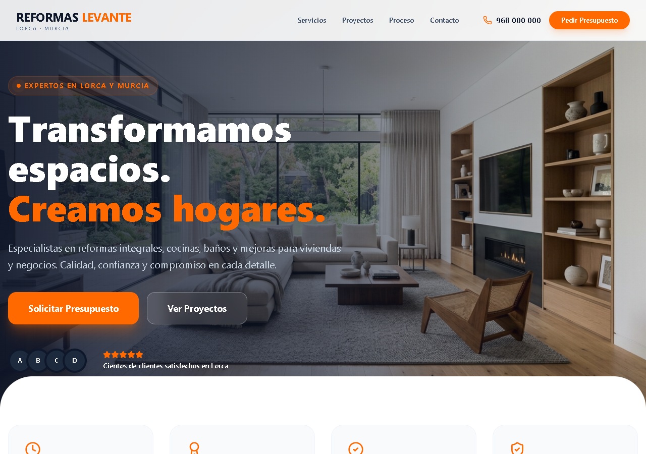 Diseño web de ejemplo para reformas integrales y construcción