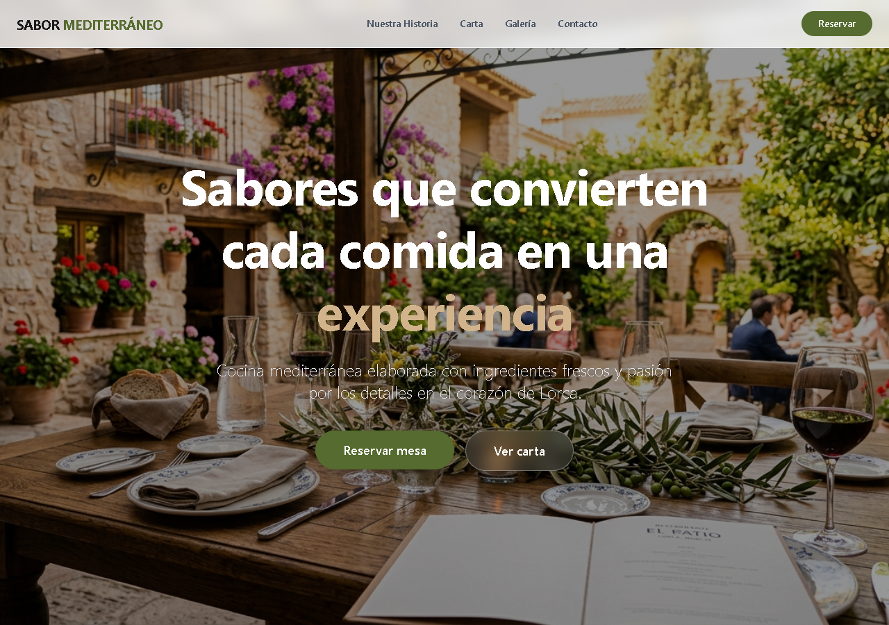 Diseño web de ejemplo para cocina tradicional española